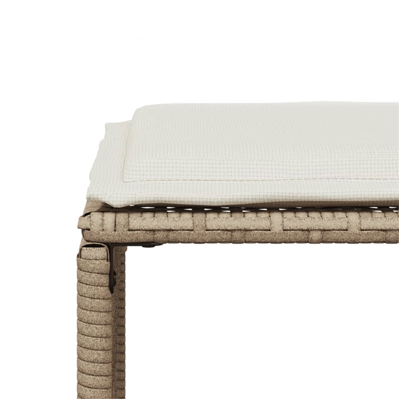 Afuera Living 7 Piece Poly Rattan Garden Dining Set in Beige/Cream White