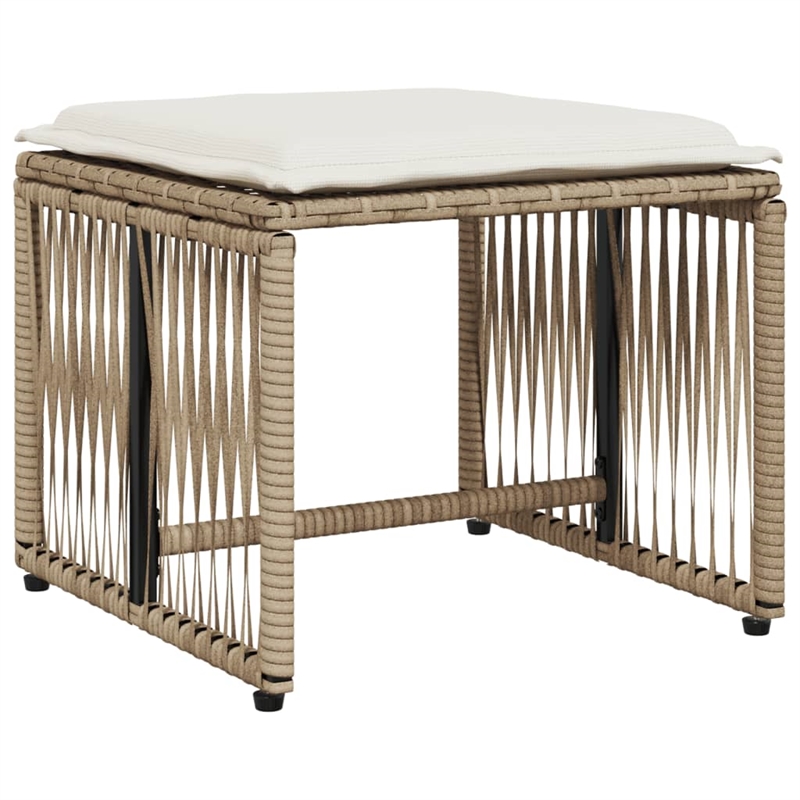 Afuera Living 7 Piece Poly Rattan Garden Dining Set in Beige/Cream White
