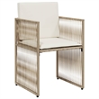 Afuera Living 7 Piece Poly Rattan Garden Dining Set in Beige/Cream White