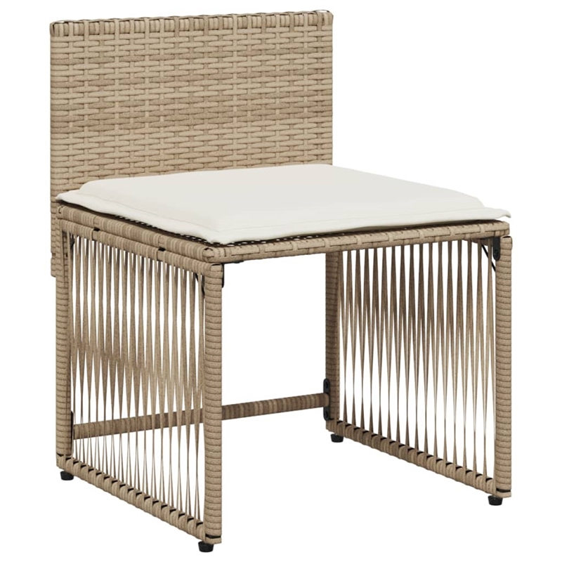 Afuera Living 7 Piece Poly Rattan Garden Dining Set in Beige/Cream White