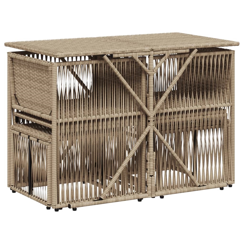 Afuera Living 7 Piece Poly Rattan Garden Dining Set in Beige/Cream White