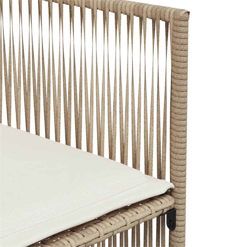 Afuera Living 7 Piece Poly Rattan Garden Dining Set in Beige/Cream White