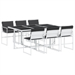 Afuera Living Contemporary Steel Garden Dining Set in Anthracite/Gray