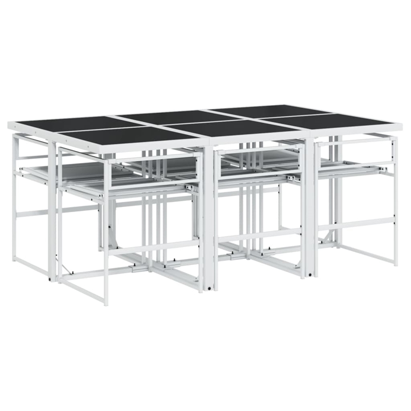 Afuera Living Contemporary Steel Garden Dining Set in Anthracite/Gray