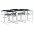 Afuera Living Contemporary Steel Garden Dining Set in Anthracite/Gray