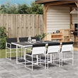 Afuera Living Contemporary Steel Garden Dining Set in Anthracite/Gray