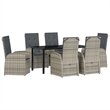 Afuera Living 7 Piece Poly Rattan Garden Dining Set with Cushions in Black