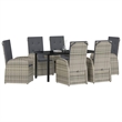 Afuera Living 7 Piece Poly Rattan Garden Dining Set with Cushions in Black