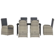 Afuera Living 7 Piece Poly Rattan Garden Dining Set with Cushions in Black