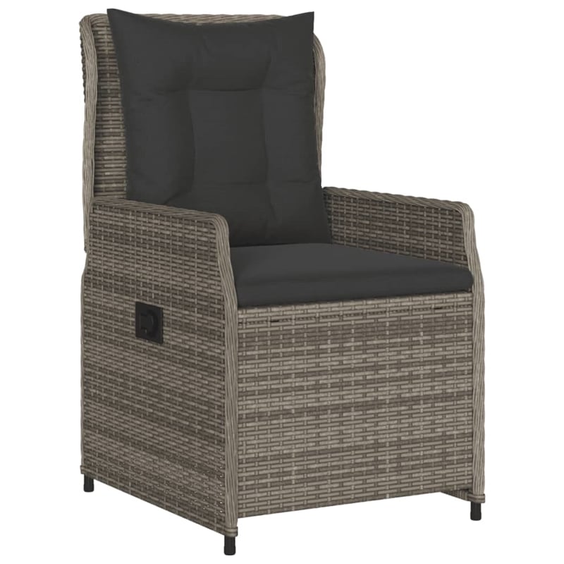 Afuera Living 5 Piece Poly Rattan Garden Dining Set in Gray/Brown