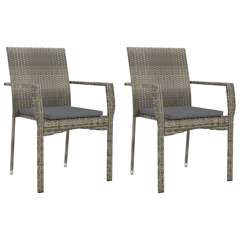 Afuera Living Contemporary Durable Rattan Garden Dining Set in Gray