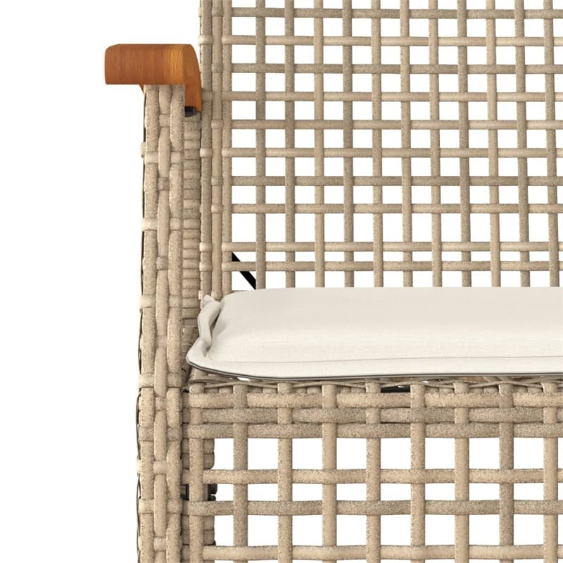Afuera Living 7 Piece Rattan Garden Dining Set in Beige/Cream White