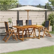 Afuera Living Contemporary 5 Piece Garden Dining Set in Blue