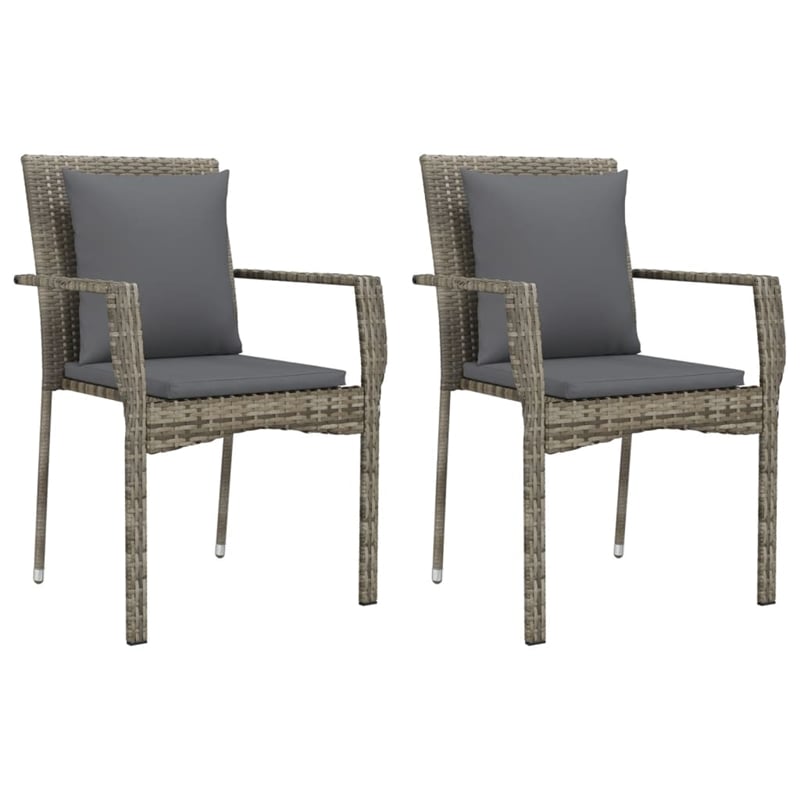 Afuera Living Contemporary 9 Piece Poly Rattan Garden Dining Set in Gray