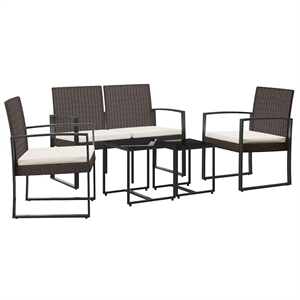Afuera Living Contemporary 5 Piece Steel Garden Dining Set in Anthracite