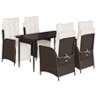 Afuera Living Contemporary 5 Piece Garden Dining Set in Brown