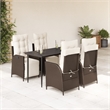 Afuera Living Contemporary 5 Piece Garden Dining Set in Brown