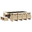 Afuera Living Contemporary Rattan Garden Dining Set in Black/Cream White