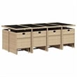 Afuera Living Contemporary Rattan Garden Dining Set in Black/Cream White