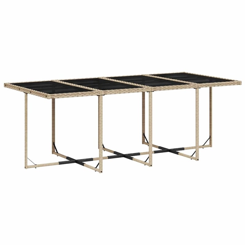 Afuera Living Contemporary Rattan Garden Dining Set in Black/Cream White