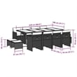 Afuera Living Contemporary Rattan Garden Dining Set in Black/Cream White