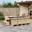 Afuera Living Contemporary Rattan Garden Dining Set in Black/Cream White