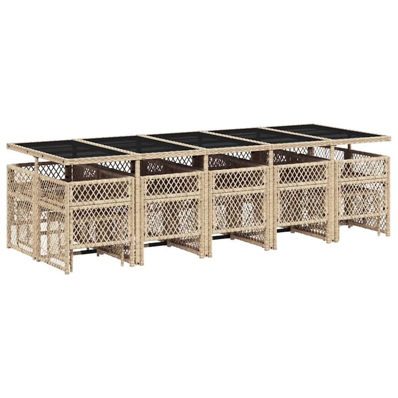 Afuera Living 15 Piece Rattan Garden Dining Set with Cushions in White