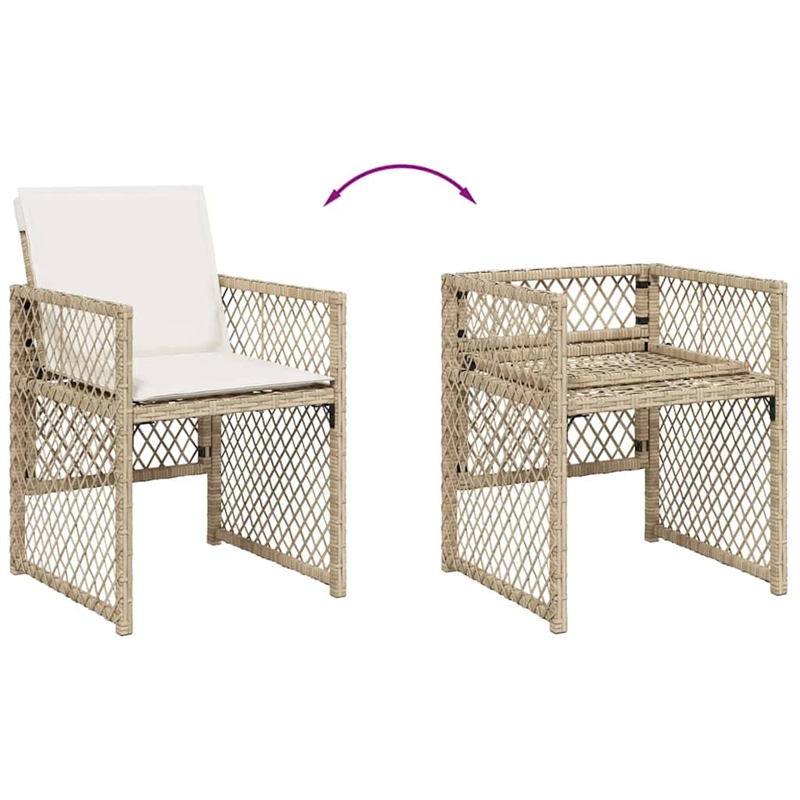 Afuera Living 15 Piece Rattan Garden Dining Set with Cushions in White