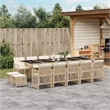 Afuera Living 15 Piece Rattan Garden Dining Set with Cushions in White