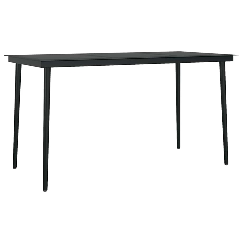 Afuera Living 5 Piece Poly Rattan Garden Dining Set in Black/Dark Gray