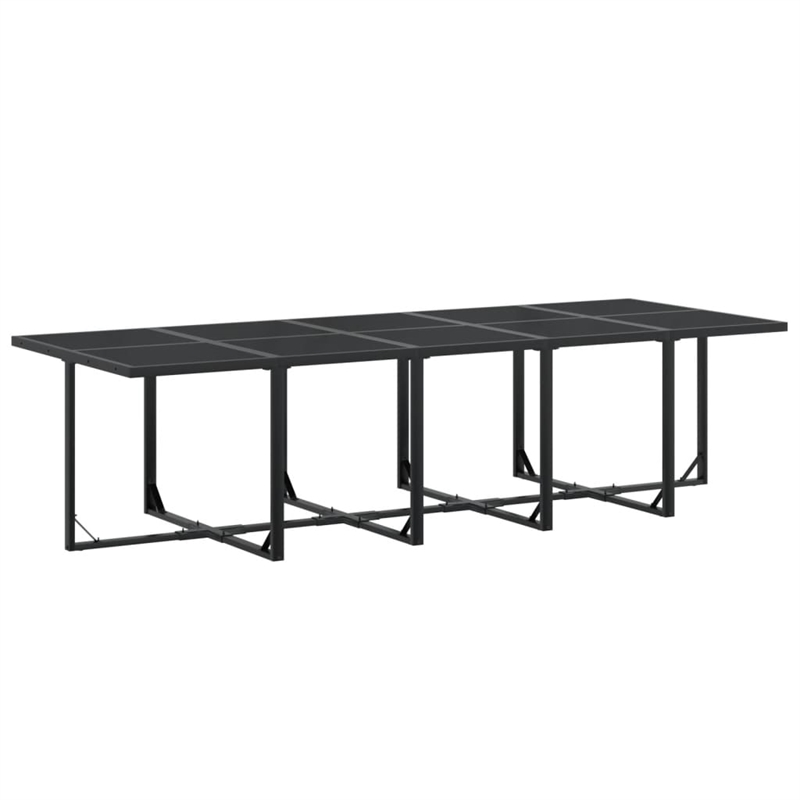 Afuera Living Contemporary Steel Garden Dining Set in Black Finish