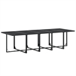 Afuera Living Contemporary Steel Garden Dining Set in Black Finish