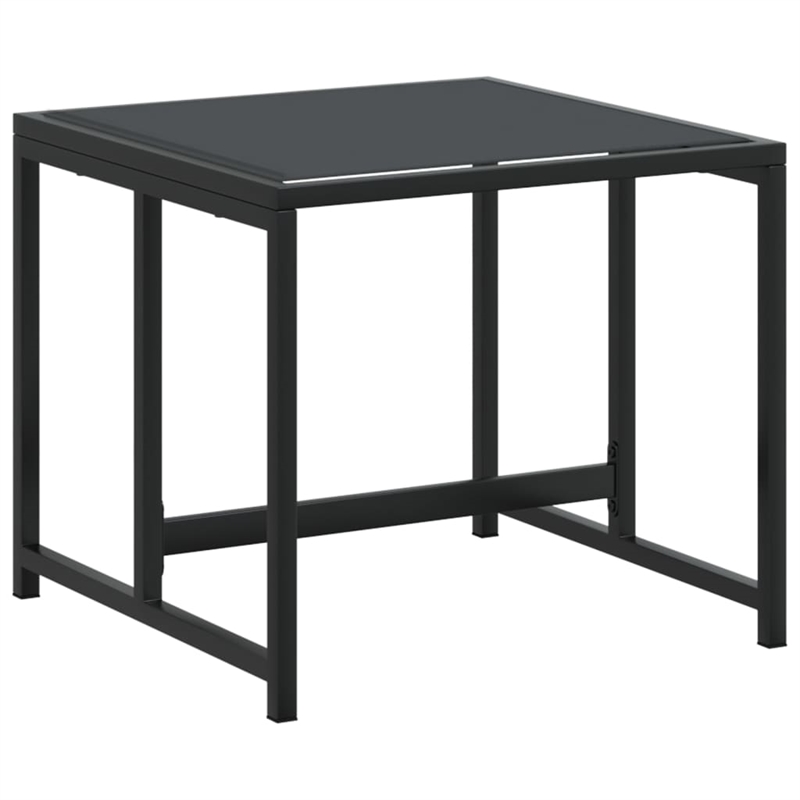 Afuera Living Contemporary Steel Garden Dining Set in Black Finish