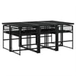 Afuera Living 7 Piece Poly Rattan Garden Dining Set in Black/Cream White