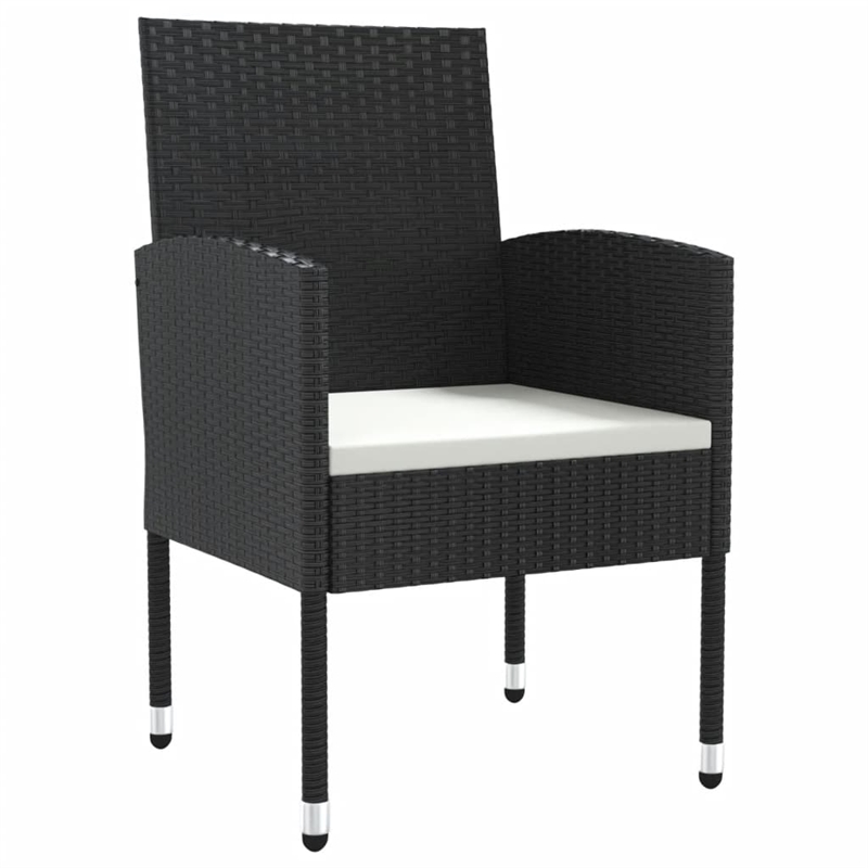 Afuera Living 5 Piece Poly Rattan Garden Dining Set in Black/Cream White