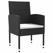 Afuera Living 5 Piece Poly Rattan Garden Dining Set in Black/Cream White