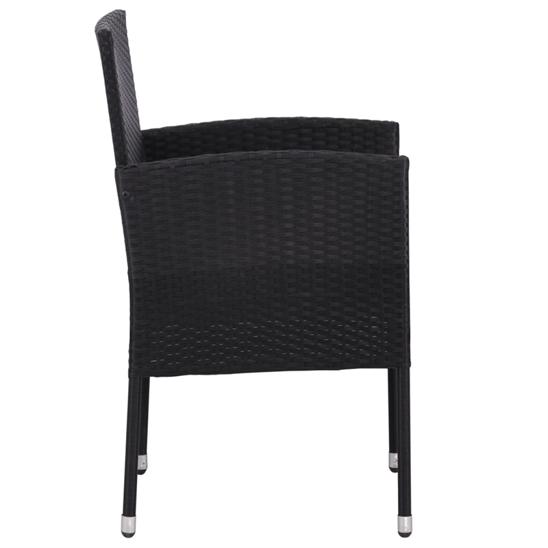 Afuera Living 5 Piece Poly Rattan Garden Dining Set in Black/Cream White