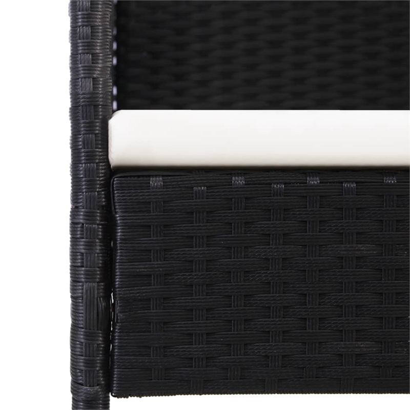 Afuera Living 5 Piece Poly Rattan Garden Dining Set in Black/Cream White