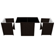 Afuera Living 3 Piece Rattan Garden Dining Set in Brown/Cream white
