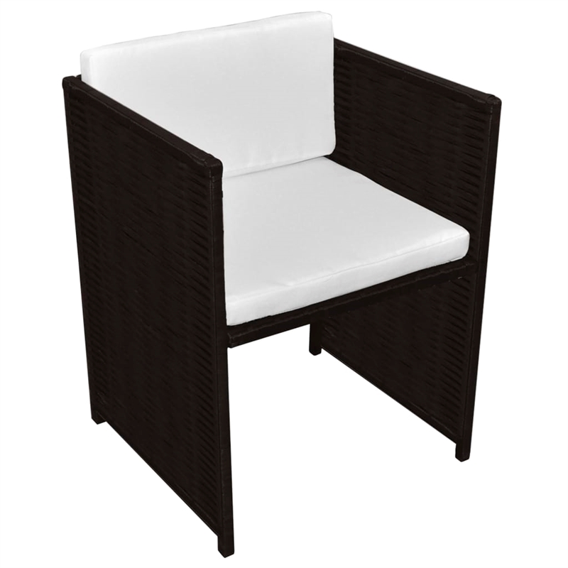 Afuera Living 3 Piece Rattan Garden Dining Set in Brown/Cream white