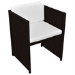 Afuera Living 3 Piece Rattan Garden Dining Set in Brown/Cream white