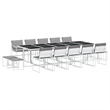 Afuera Living Contemporary Steel Garden Dining Set in White Finish