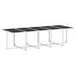 Afuera Living Contemporary Steel Garden Dining Set in White Finish