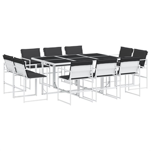 Afuera Living Contemporary Steel Garden Dining Set in Anthracite