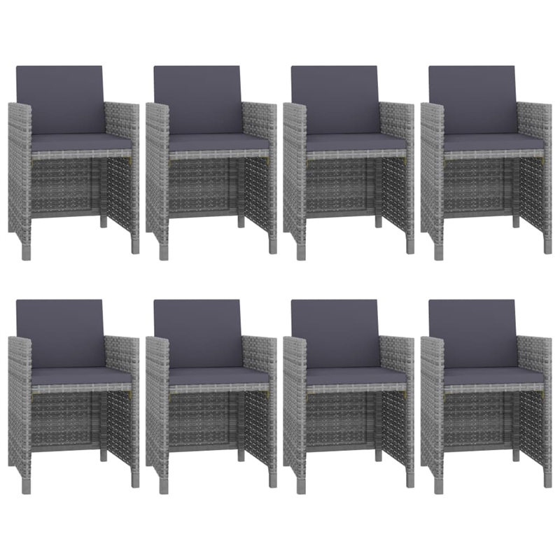 Afuera Living Contemporary 9 Piece Patio Dining Set in Anthracite