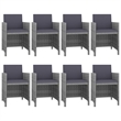 Afuera Living Contemporary 9 Piece Patio Dining Set in Anthracite