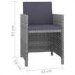 Afuera Living Contemporary 9 Piece Patio Dining Set in Anthracite