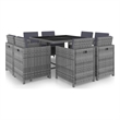 Afuera Living Contemporary 9 Piece Patio Dining Set in Anthracite