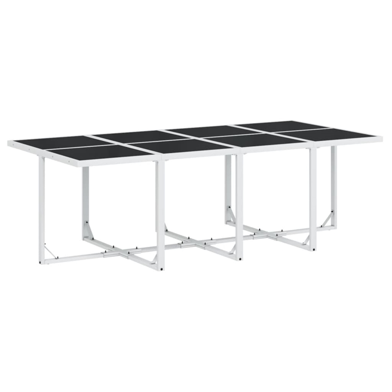 Afuera Living Contemporary Steel Garden Dining Set in White Finish