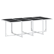 Afuera Living Contemporary Steel Garden Dining Set in White Finish